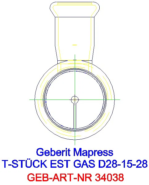 GE Mapress Edelstahl T-Stück reduziert (Gas) d28-15-28_34038_L