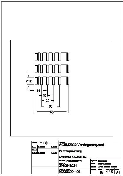 Verlängerungsset, F3, hydr. Duscharm. m. Mischer, 30 mm, ACSM2002