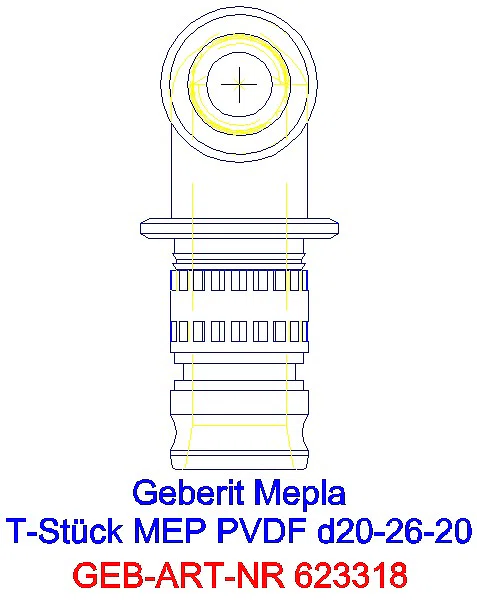 GE Mepla T-Stück reduziert PVDF d20-26-20_623.318.00.5_L
