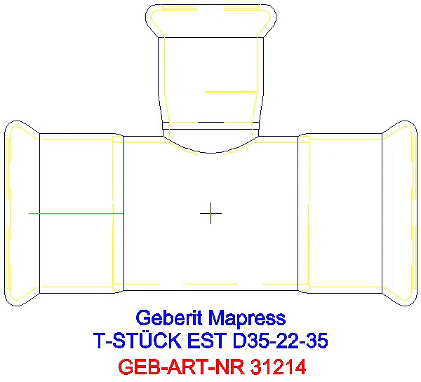 GE Mapress Edelstahl T-Stück reduziert d35-22-35_31214_A