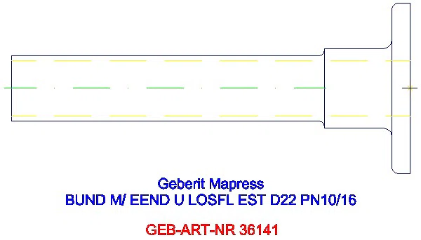 GE Mapress Edelstahl Bund mit Einschubende zu Losflansch d22 PN10/16_36141_A