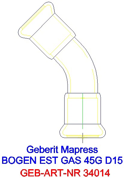 GE Mapress Edelstahl Bogen 45Gr d15 (Gas)_34014_A