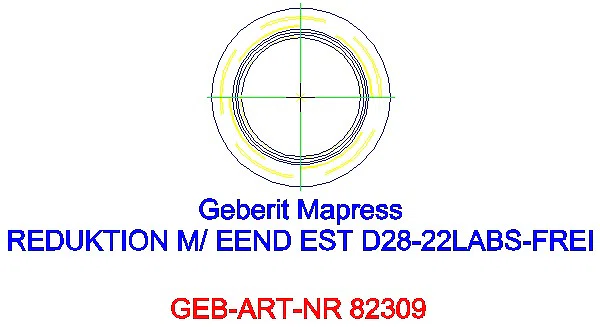 GE Mapress Edelstahl Reduktion mit Einschubende (LABS-frei) d28-22_82309_A