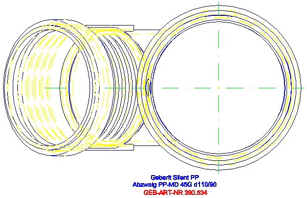 GE Silent-PP Abzweig 45Gr d110/90_390.534.14.1_G