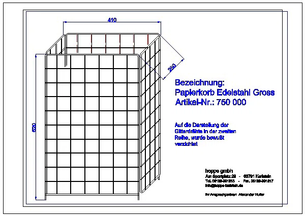 Stainless Steel Paper Basket 60l