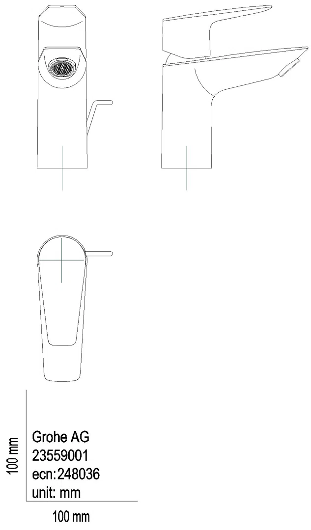 GROHE EH-Waschtischbatterie BauEdge 23559_1 S-Size Mittelstellung kalt chrom