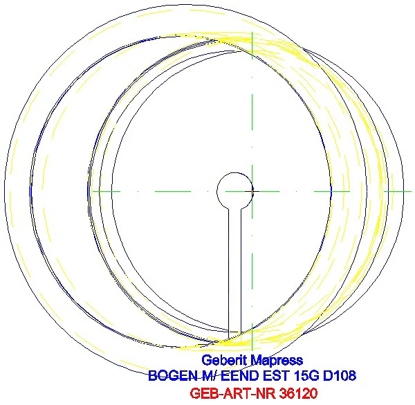 GE Mapress Edelstahl Bogen 15Gr d108 mit Einschubende_36120_G
