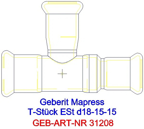GE Mapress Edelstahl T-Stück reduziert d18-15-15_31208_A