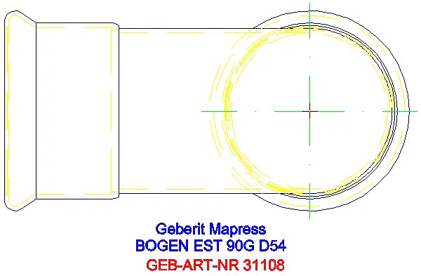 GE Mapress Edelstahl Bogen 90Gr d54_31108_G
