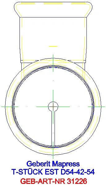GE Mapress Edelstahl T-Stück reduziert d54-42-54_31226_L