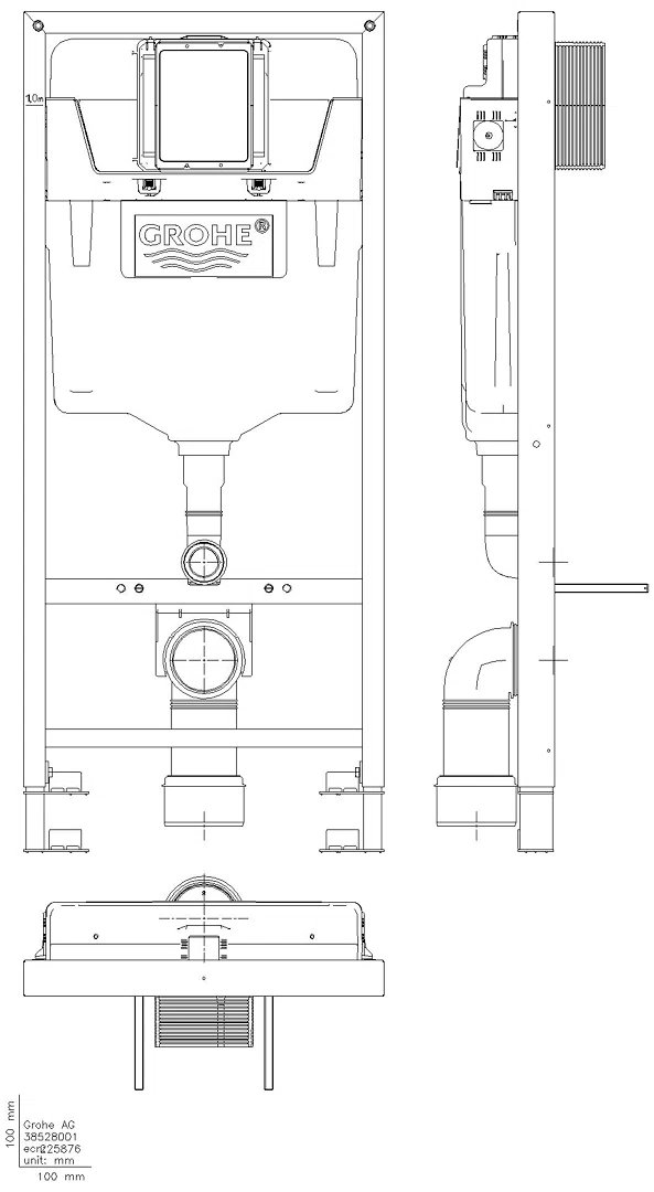 GROHE WC-Element Rapid SL 38528_1 BH 1,13m Spülkasten GD2 kl. Rev.-öffnung