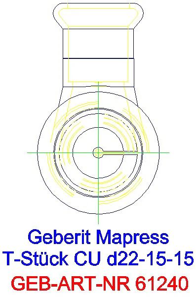 GE Mapress Kupfer T-Stück reduziert d22-15-15_61240_L