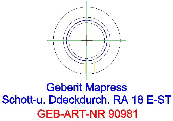 GE Mapress Edelstahl Schott- und Deckendurchführung mit Einschubende d18_90981_L