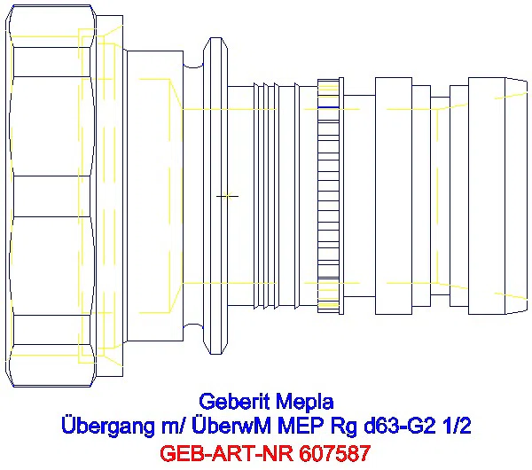 GE Mepla Übergang mit Überwurfmutter Rg d63-G2 1/2_607.587.00.5_G