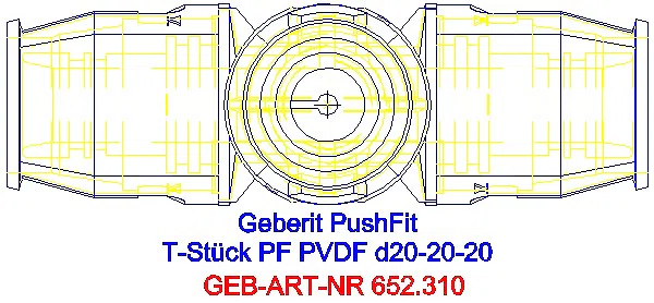 GE PushFit T-Stück egal PVDF d25-25-25_652.310.00.1_G