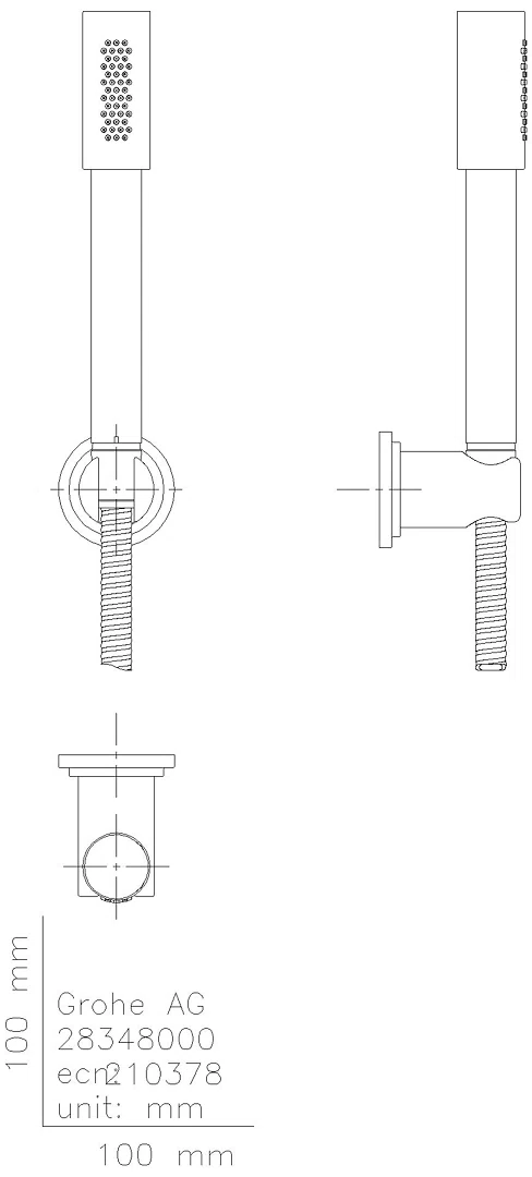 GROHE Wandhalterset Rainshower Aqua Stick 26892 Metall 1 Strahlart chrom