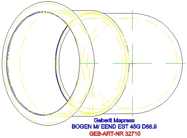 GE Mapress Edelstahl Bogen 45Gr d88,9 mit Einschubende_32710_G