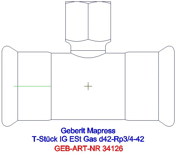 GE Mapress Edelstahl Übergang mit IG (Gas) d42-Rp3/4-42_34126_A