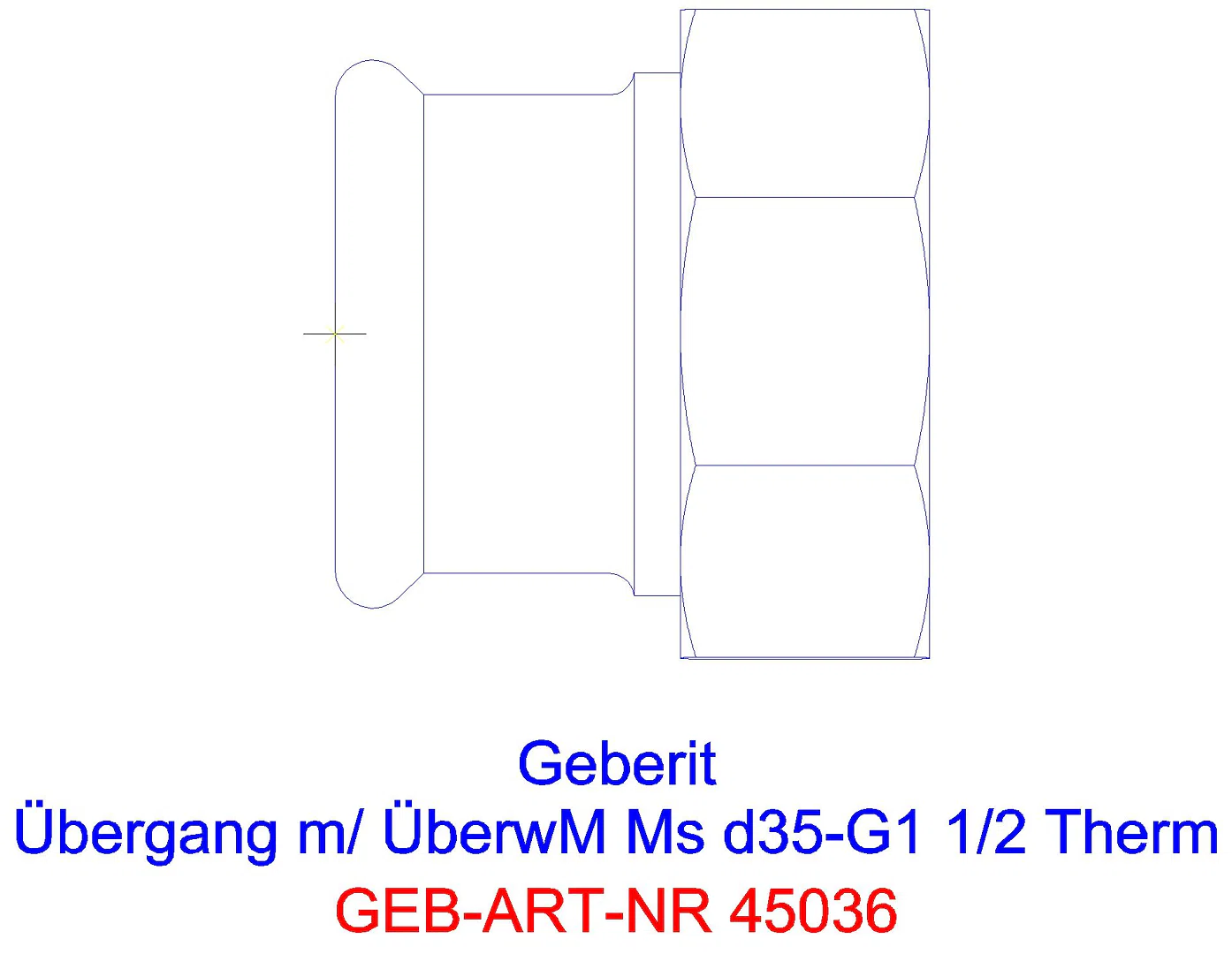 GE Mapress Therm Übergang mit Überwurfmutter d28-G1 1/4_45036_a