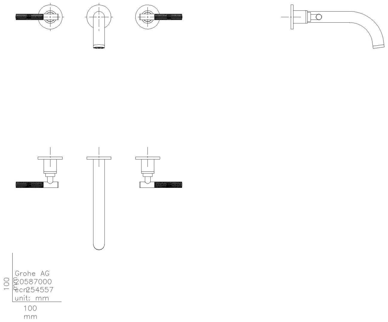 GROHE 3-L-WT-Wandbatt. Atrio Private C. 20587 FMS für Hebelgriffe cool sunrise