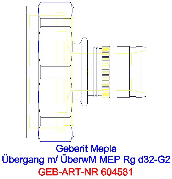 GE Mepla Übergang mit Überwurfmutter Rg d32-G2_604.581.00.5_A