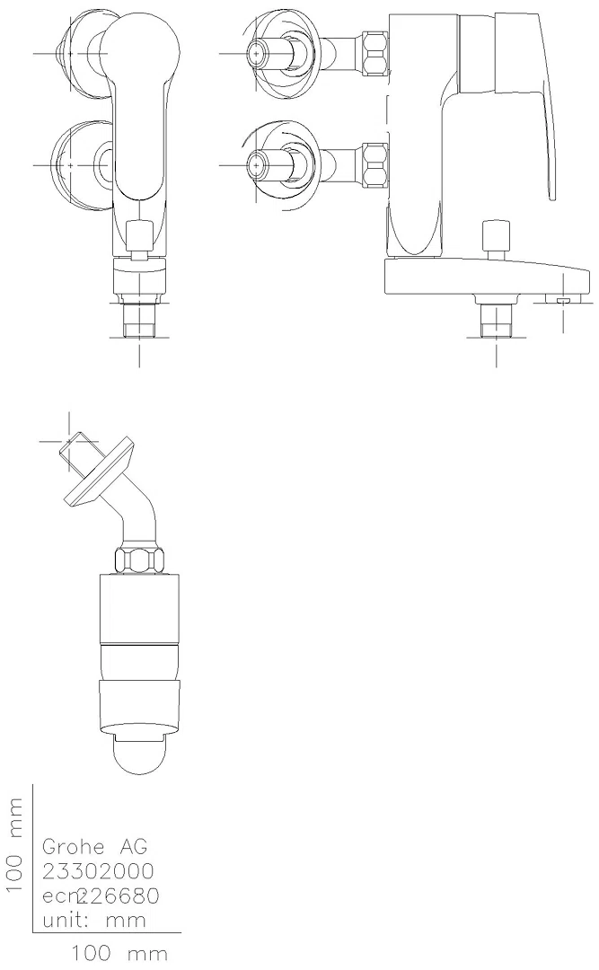 GROHE EH-Wannenbatt. Eurostyle C Vertica 23302 Anschlusswinkel 45 Grad chrom