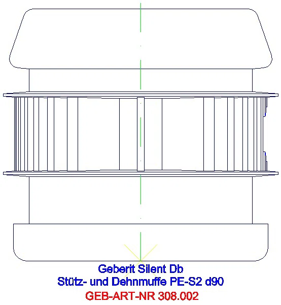 GE Silent-db20 Stütz- und Dehnmuffe d90 Dehnungskompensation und Auszugsicherung_308.002.14.1_L
