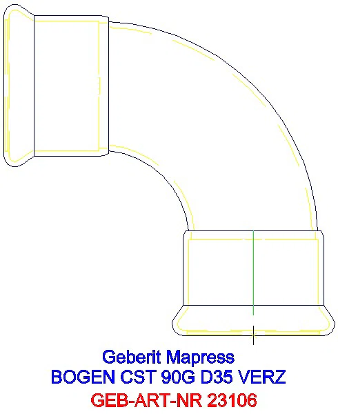 GE Mapress C-Stahl Bogen 90Gr d35 verzinkt_23106_A
