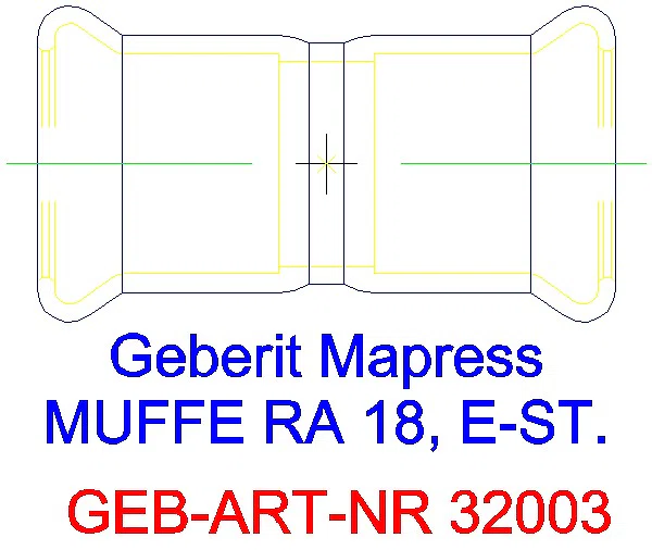 GE Mapress Edelstahl Muffe d18_32003_A