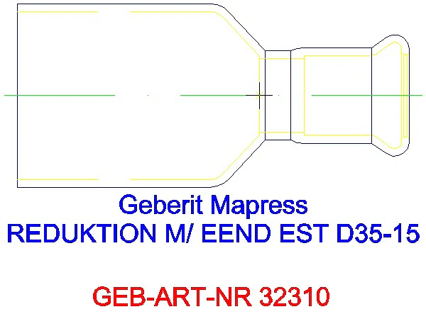 GE Mapress Edelstahl Reduktion mit Einschubende d35-15_32310_L