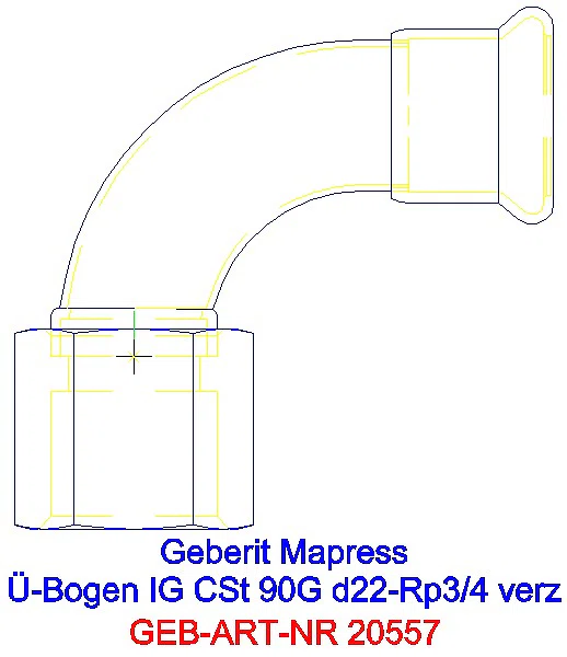 GE Mapress C-Stahl Übergangsbogen 90Gr mit IG d22-Rp3/4 verzinkt_20557_L