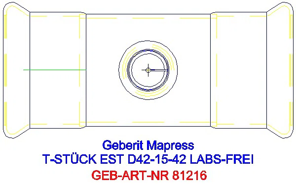 GE Mapress Edelstahl T-Stück reduziert (LABS-frei) d42-15-42_81216_G