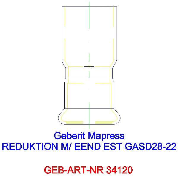 GE Mapress Edelstahl Reduktion mit Einschubende (Gas) d28-22_34120_G