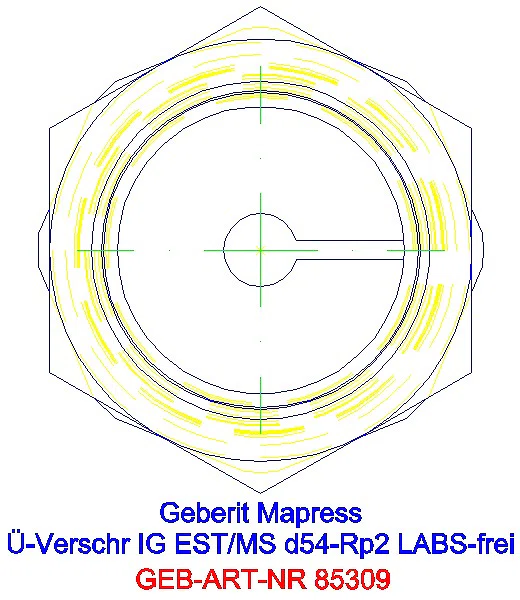 GE Mapress Edelstahl Übergangsverschr. mit IG (LABS-frei) d54-Rp2_85309_L