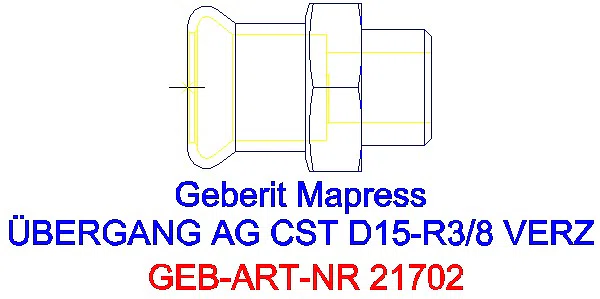 GE Mapress C-Stahl Übergang mit AG d15-R3/8 verzinkt_21702_A