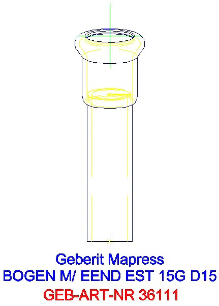 GE Mapress Edelstahl Bogen 15Gr d15 mit Einschubende_36111_L