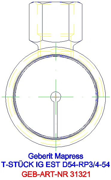GE Mapress Edelstahl T-Stück mit IG d54-Rp3/4-54_31321_L