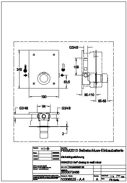 Duscharmatur, F5, hydr., Mischer, Unterputz, Fertigbauset, Spez.-Schr., F5SM2013
