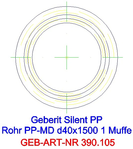 GE Silent-PP Rohr mit Muffe d40x2 L:150cm_390.105.14.1_G