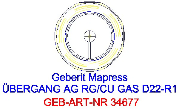 GE Mapress Kupfer Übergang mit AG (Gas) Rg d22-R1_34677_L