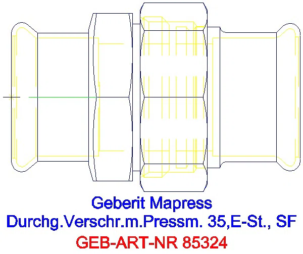 GE Mapress Edelstahl Verschraubung (LABS-frei) d35_85324_A