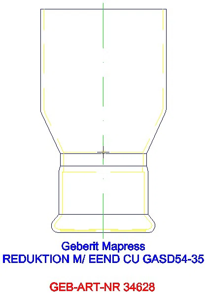 GE Mapress Kupfer Reduktion mit Einschubende (Gas blau) d54-35_34628_G