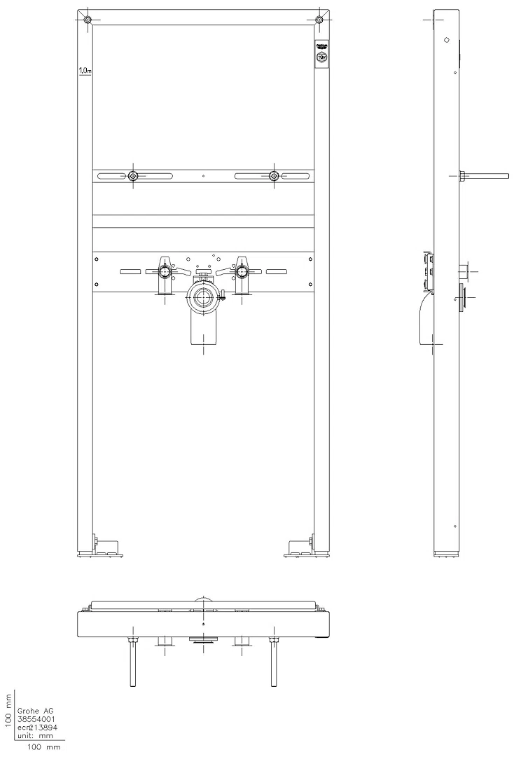 GROHE Waschtisch-Element Rapid SL 38554_1 für Einlochbatterie BH 1,13 m