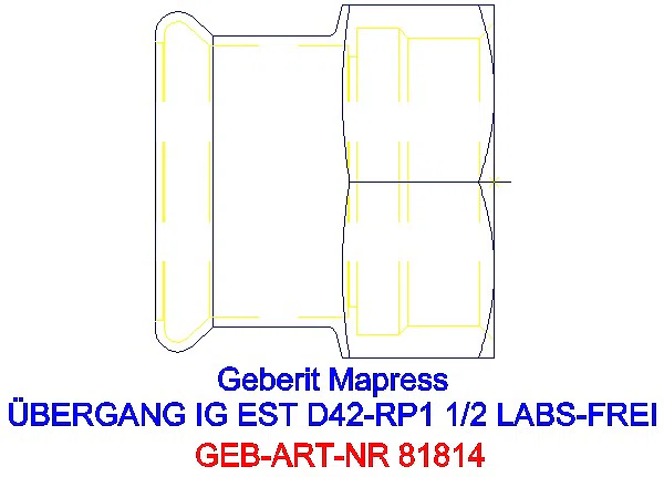 GE Mapress Edelstahl Übergang mit IG (LABS-frei) d42-Rp1 1/2_81814_A