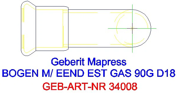 GE Mapress Edelstahl Bogen 90Gr d18 mit Einschubende (Gas)_34008_G