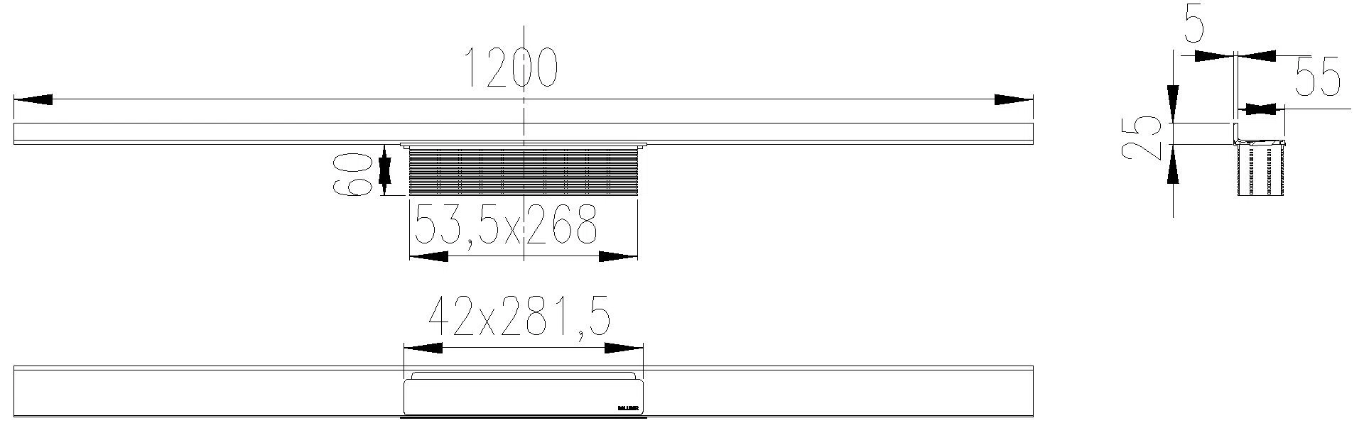 DALLMER Duschrinne CeraWall Select rotgold matt, 1200 mm