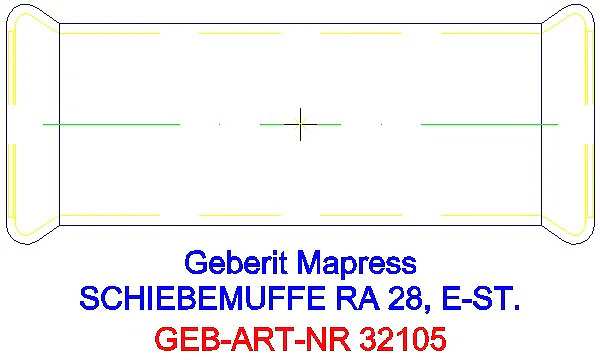 GE Mapress Edelstahl Schiebemuffe d28_32105_A