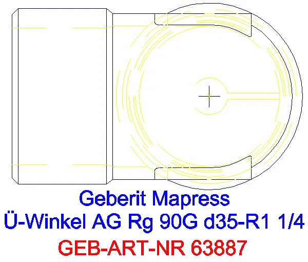 GE Mapress Kupfer Übergangswinkel 90Gr mit AG Rg d35-R1 1/4_63887_G
