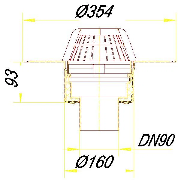 DALLMER Dachablauf 62 FPO-PP, DN 90