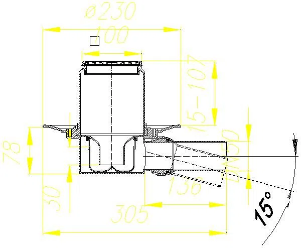 DALLMER Bodenablauf 42 E, DN 50, 100 x 100 mm